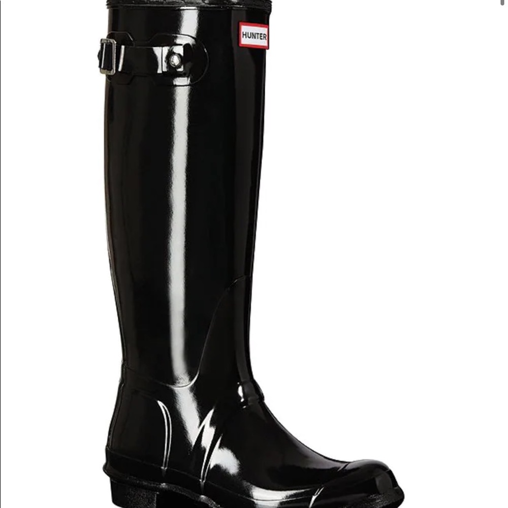 Original Tall Gloss Buckle Strap Rain Boots